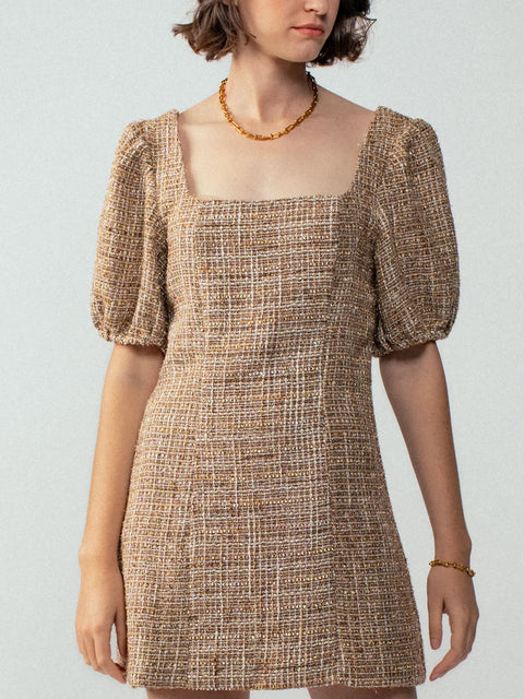 ROMANCE tweed mini dress