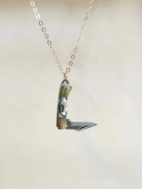 MINI KNIFE abalone necklace