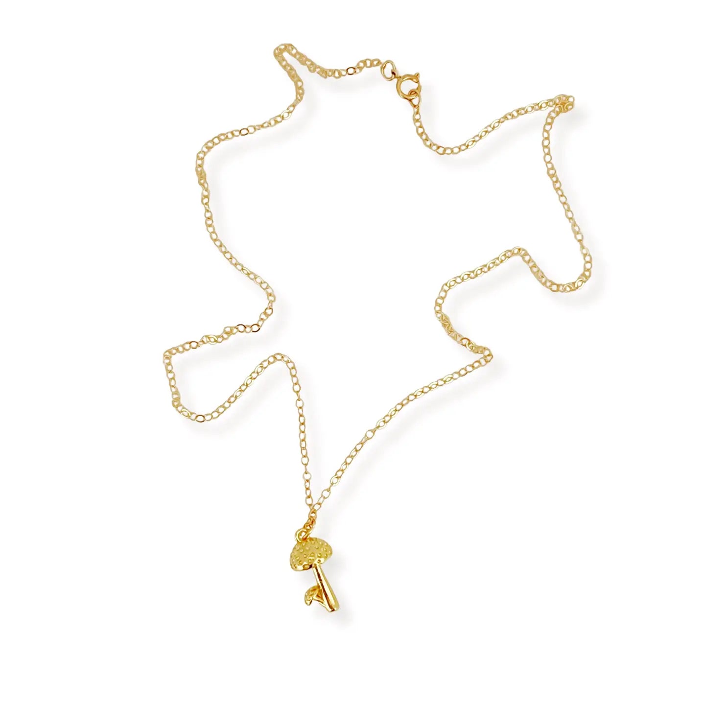 GOLD MUSHROOM charm necklace