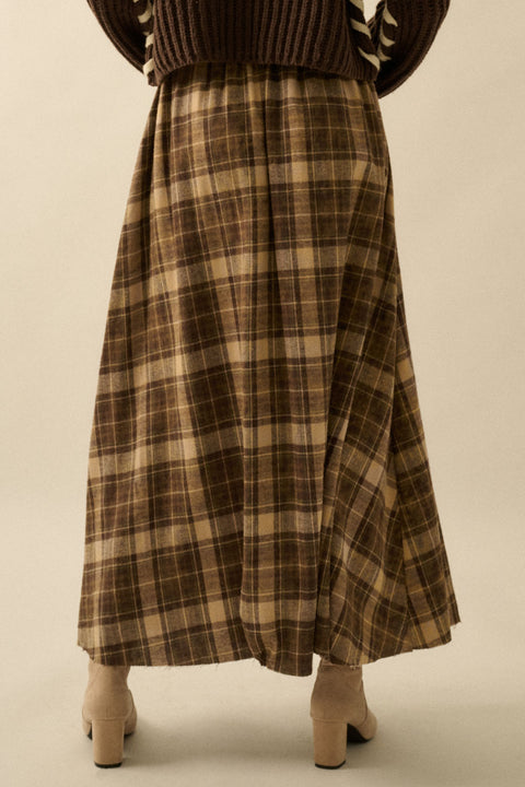 SUGAR & SPICE flannel maxi skirt
