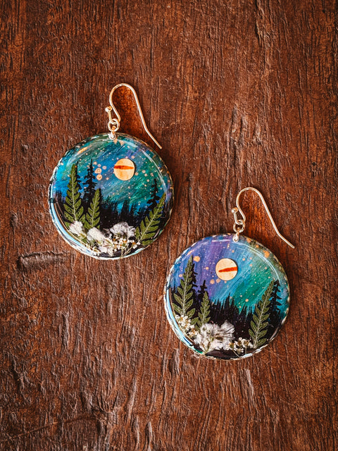 NORTHERN LIGHTS handpainted earrings