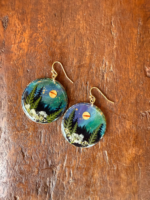 NORTHERN LIGHTS handpainted earrings