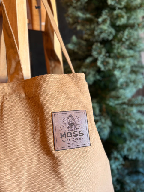 MOSS leather logo tote