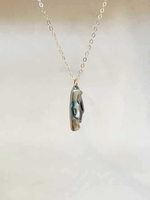 MINI KNIFE abalone necklace