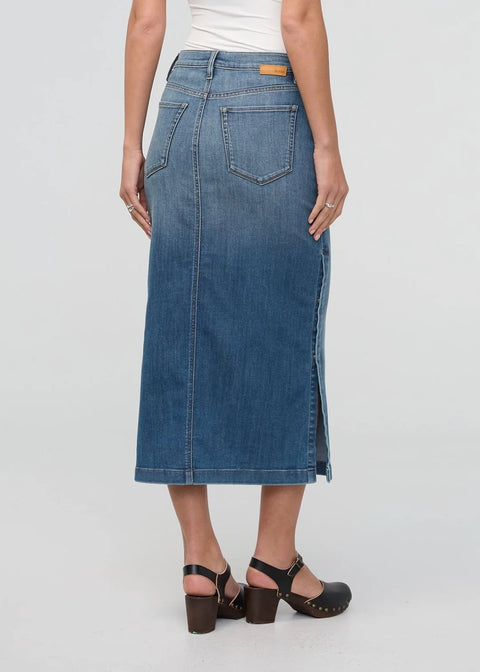 HEM denim slit skirt