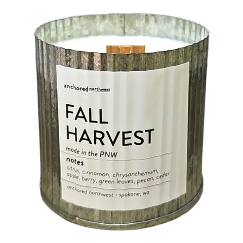 FALL HARVEST rustic tin candle