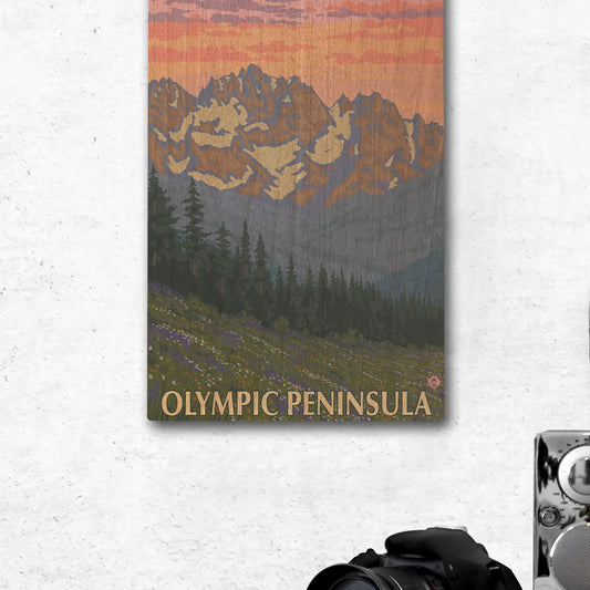 OLYMPIC VIEWS 12x18 wood sign