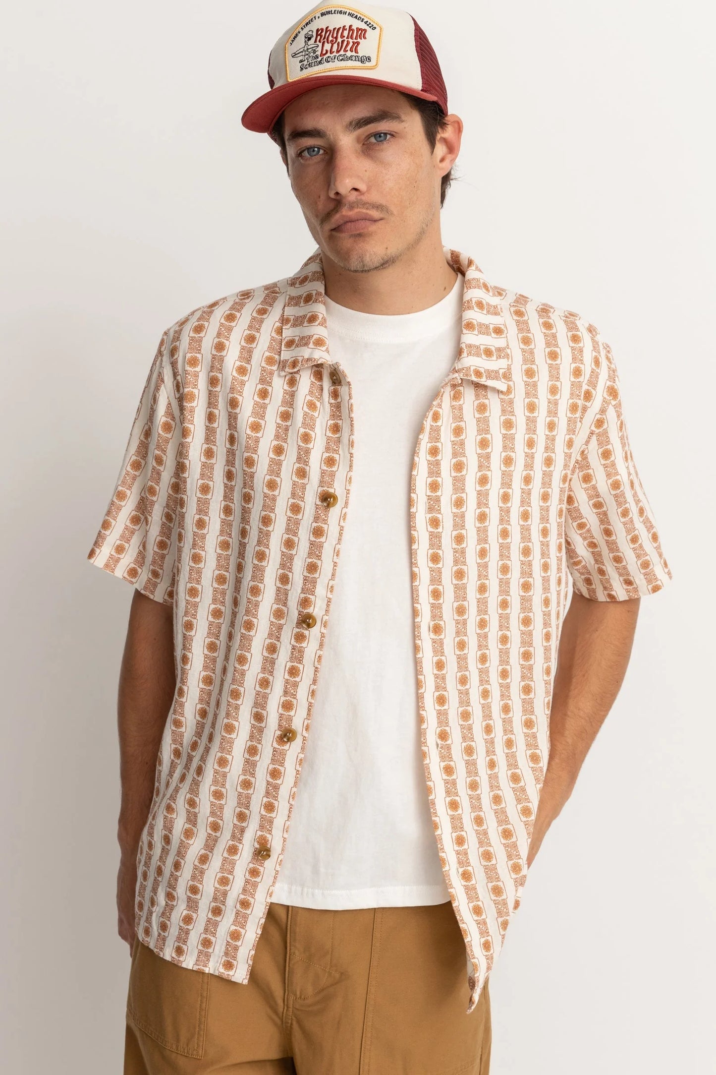 TILE STRIPE linen shirt