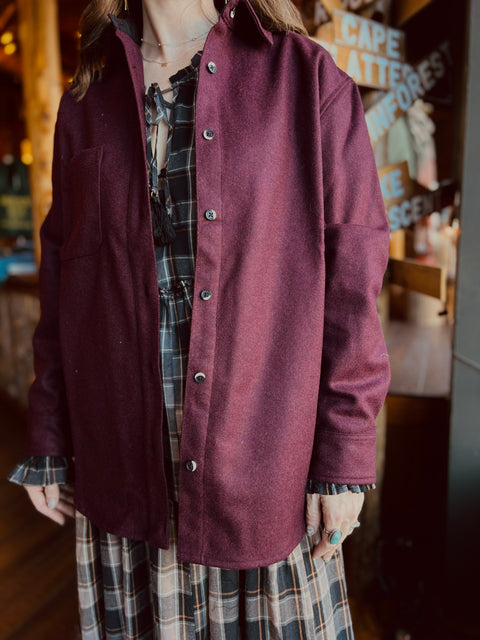 MELTON women’s relaxed wool shirt