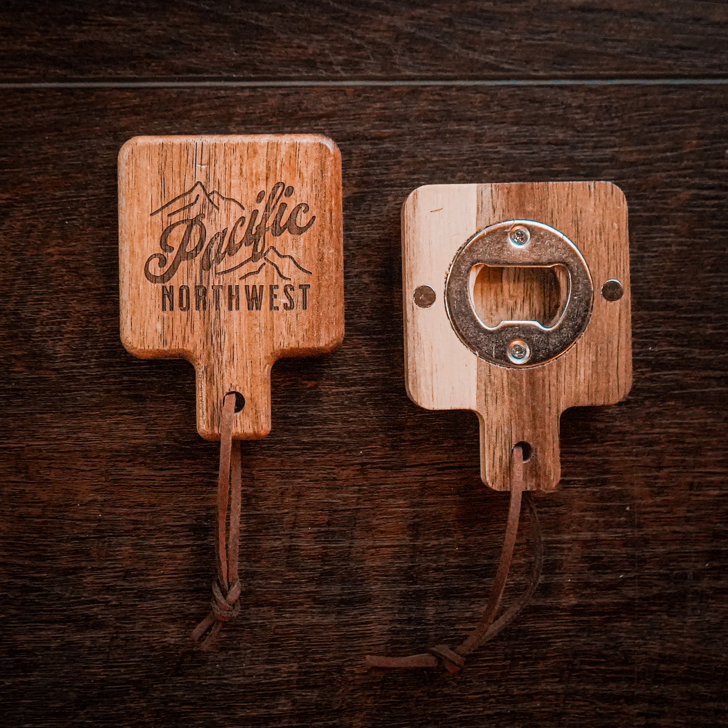 PNW wood bottle opener magnet