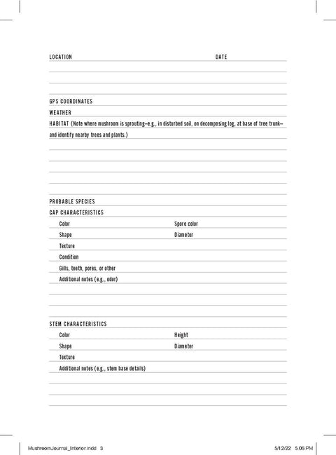 MUSHROOM logbook