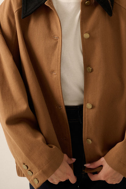 CLOVE corduroy collar coat