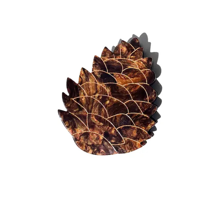 PINECONE hand-painted hair clip