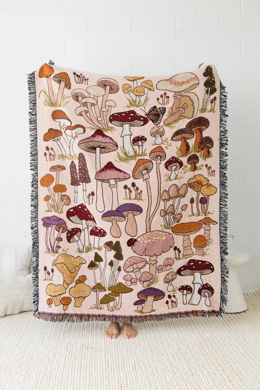 FANCIFUL FUNGI throw blanket