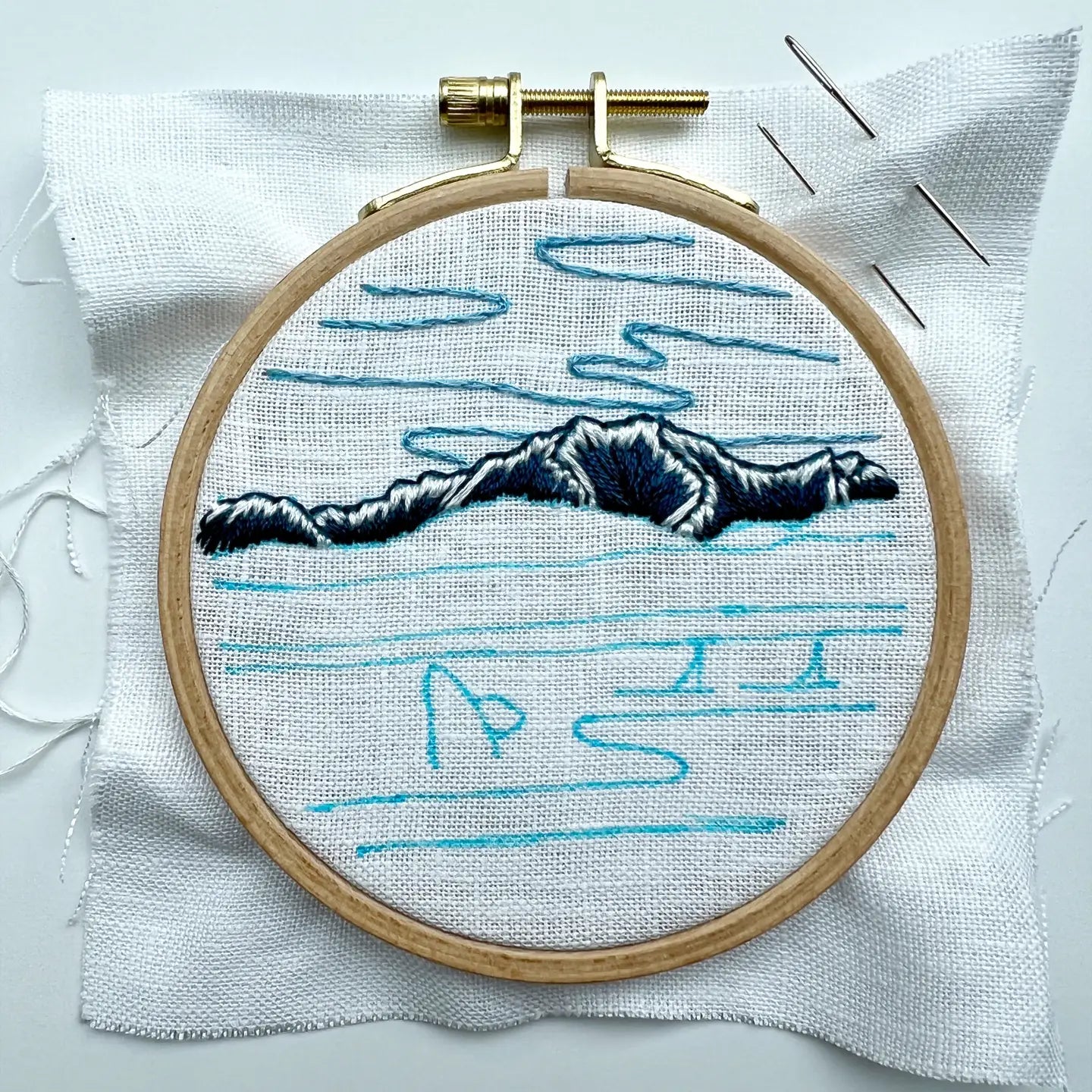 ORCAS IN THE SOUND beginners embroidery kit