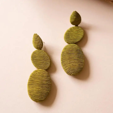 CHARTREUSE fabric-wrapped earrings