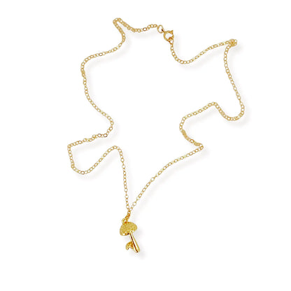 GOLD MUSHROOM charm necklace