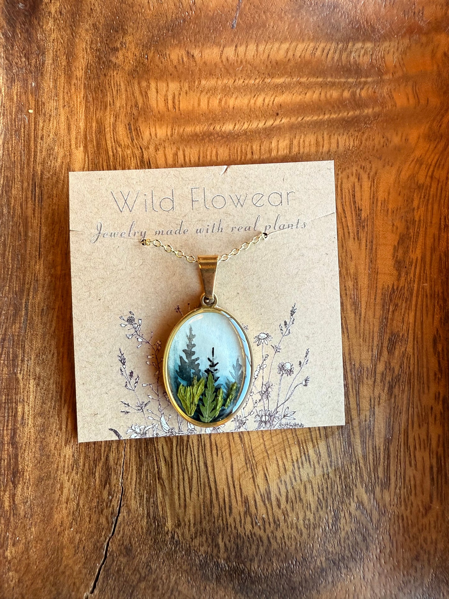 HIGH IN THE TREES handpainted necklace