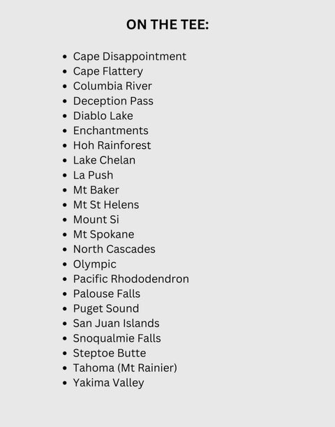 WASHINGTON NATURE CHECKLIST tee