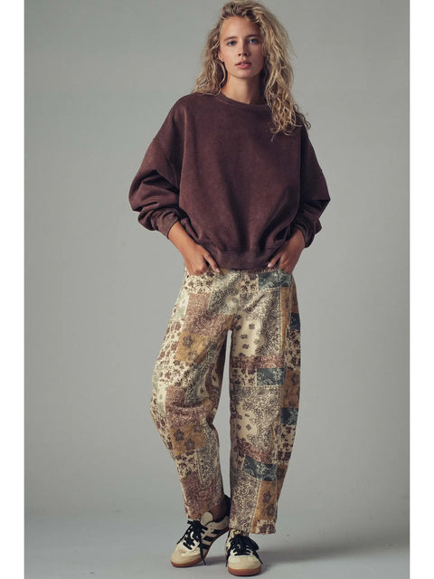 PAISLEY PATCHWORK barrel pants