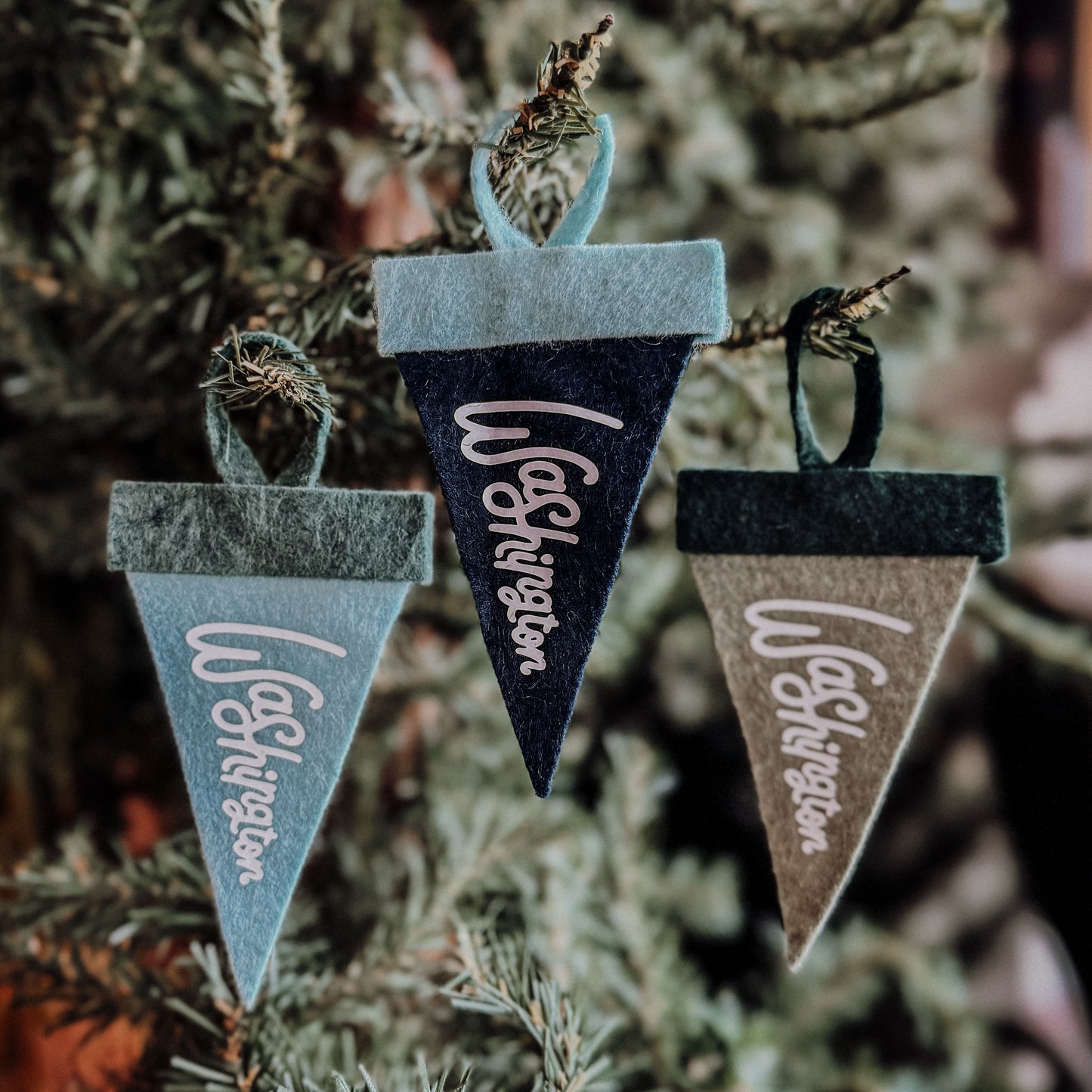 WASHINGTON mini felt pennant ornament