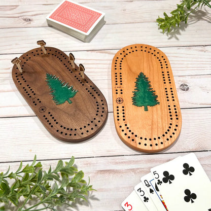 PINE TREE travel cribbage board