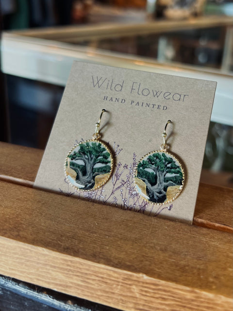 TREE OF LIFE handpainted earrings