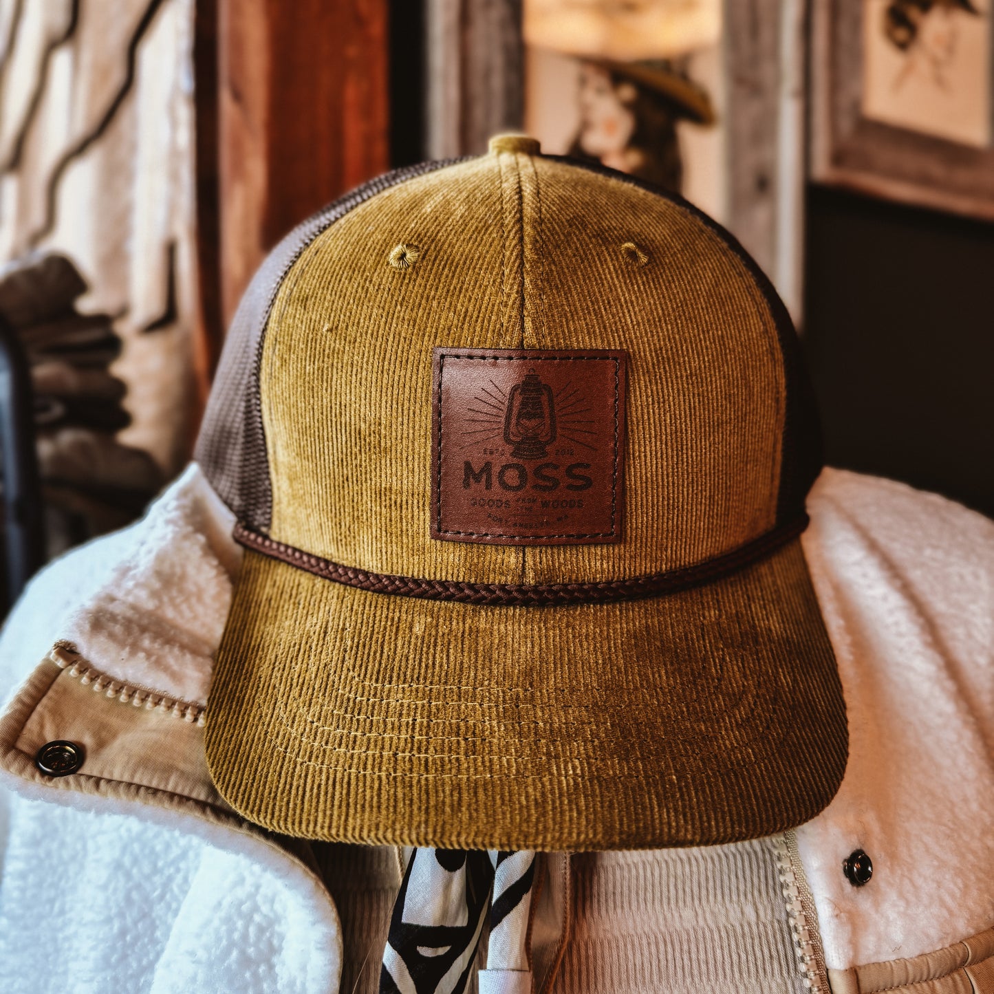 MOSS corduroy snapback hat