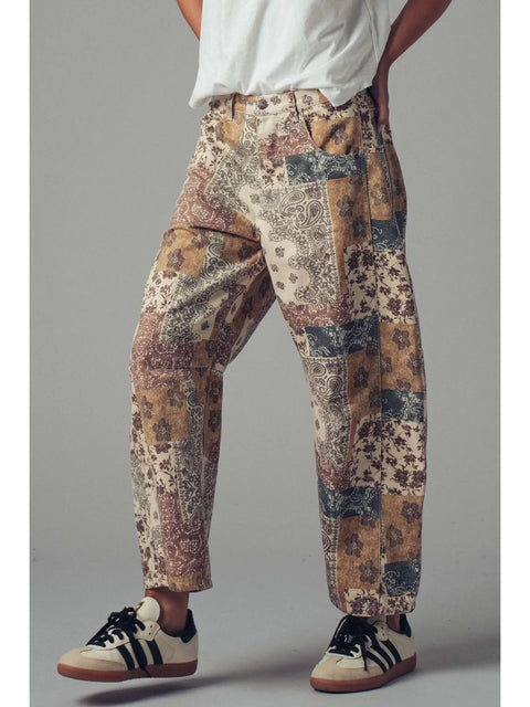 PAISLEY PATCHWORK barrel pants
