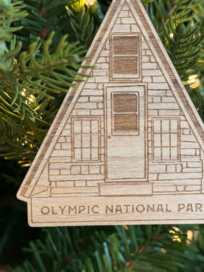 OLYMPIC NATIONAL PARK a-frame wood ornament