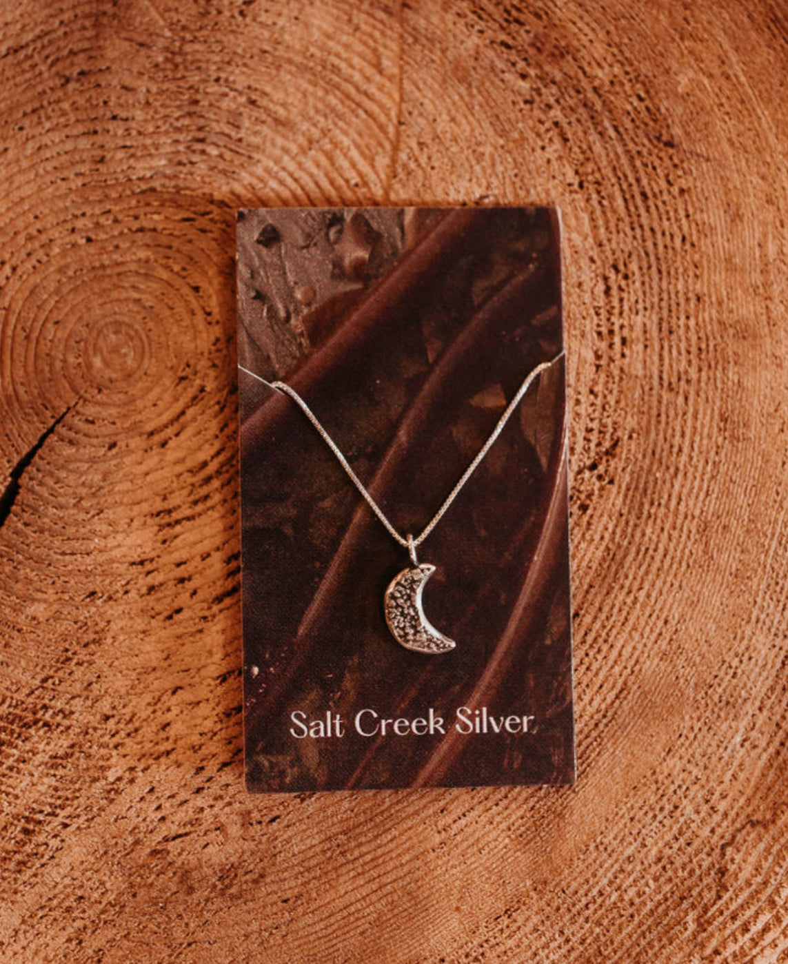 SALT CREEK SILVER moon charm necklace