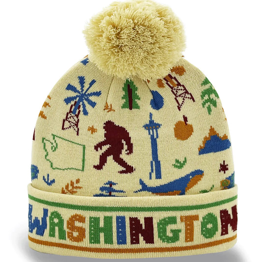 WASHINGTON STATE ICON pom beanie