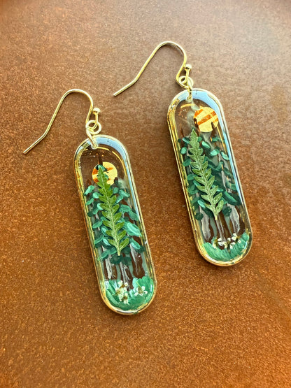 MIDNIGHT FOREST handpainted earrings