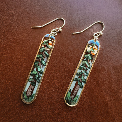 MIDNIGHT FOREST handpainted earrings