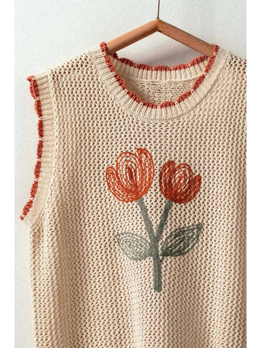 FALL FLORAL knit tank