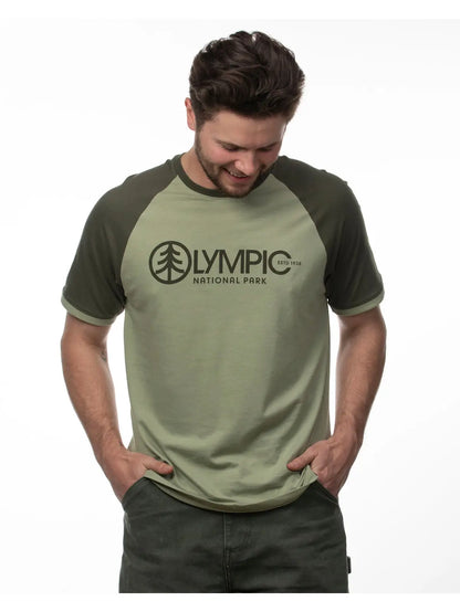 OLYMPIC TREE raglan ringer tee