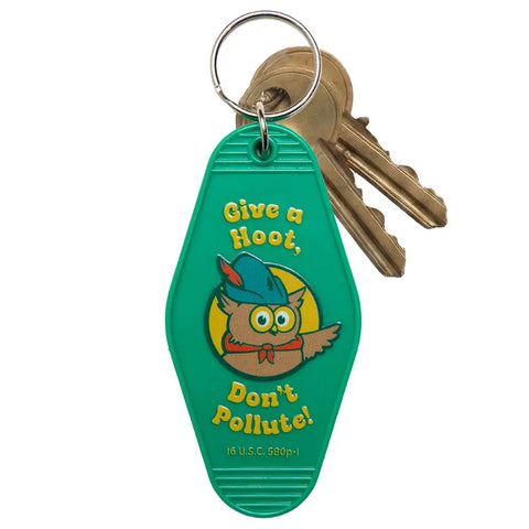 GIVE A HOOT keychain