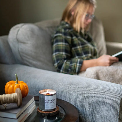 FARMHOUSE STREUSEL rustic tin candle