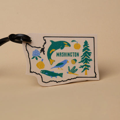 WA STATE SYMBOLS luggage tag