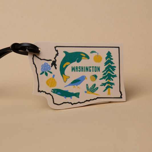 WA STATE SYMBOLS luggage tag