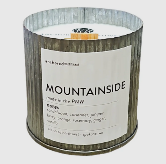 MOUNTAINSIDE rustic tin candle