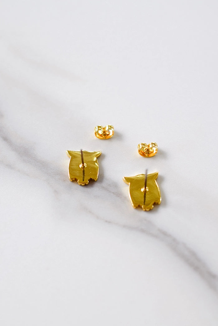 OWL gold plated studs