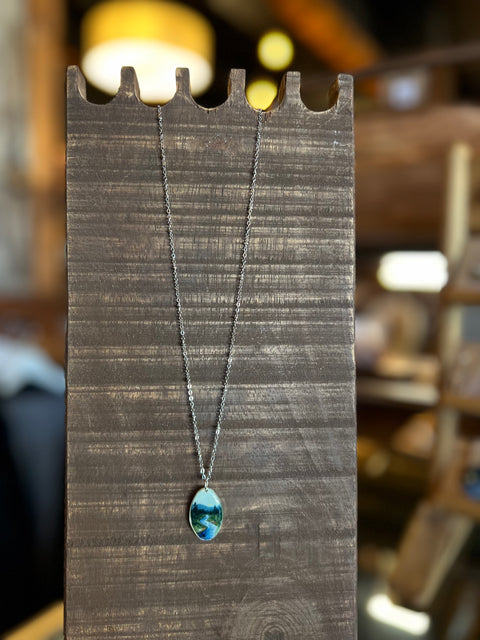ELWHA RIVER handpainted necklace