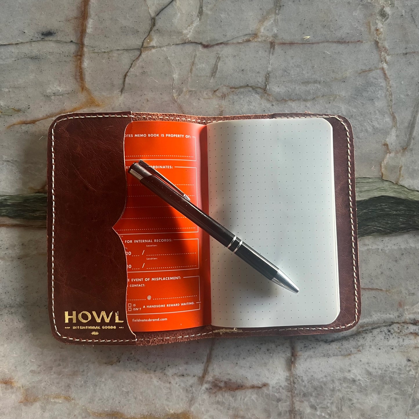 HOWL leather notebook cover