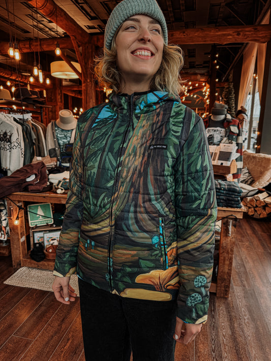 GIANNA ANDREWS x THE GREAT PNW forest puffy jacket