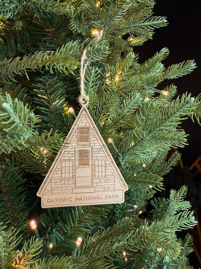 OLYMPIC NATIONAL PARK a-frame wood ornament