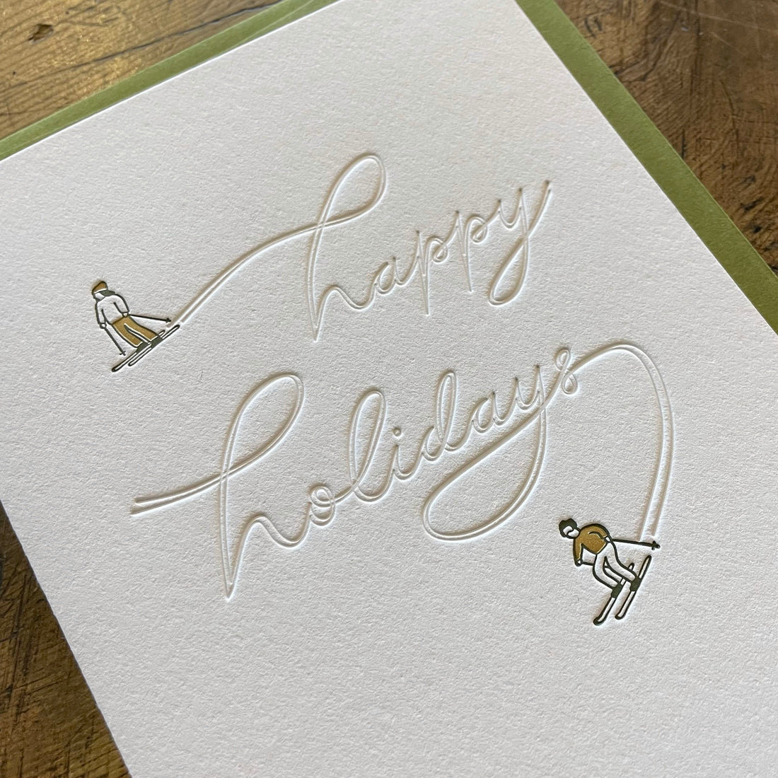 HAPPY HOLIDAYS skiers card