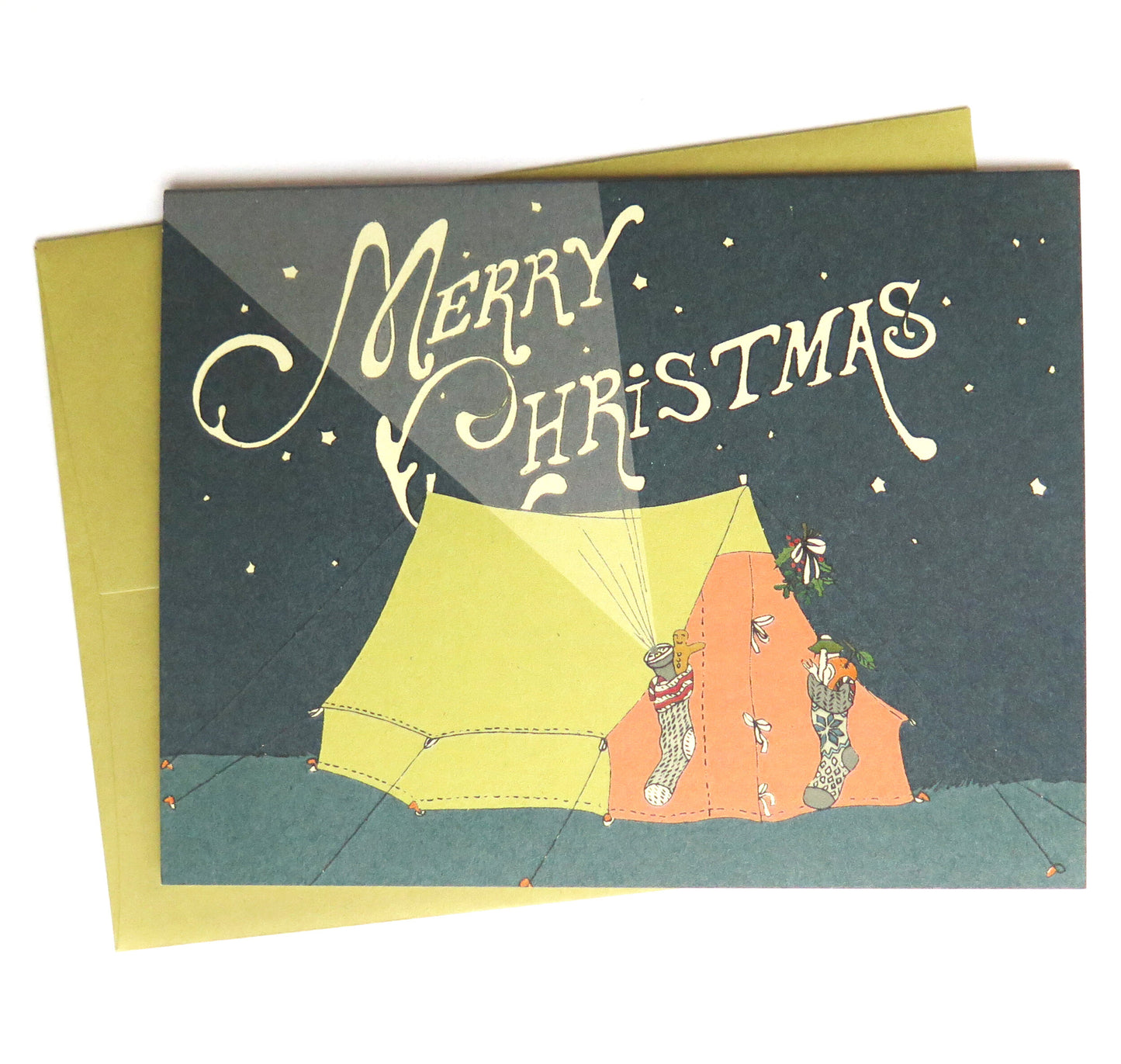 MERRY CHRISTMAS camping card