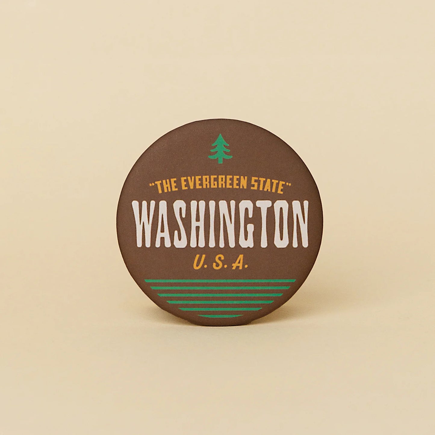 EVERGREEN STATE round magnet