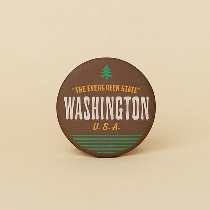 EVERGREEN STATE round magnet